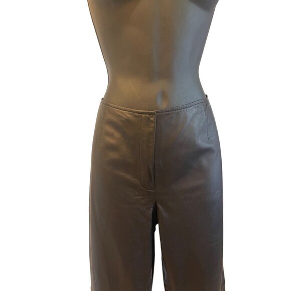 5/48 womens black genuine quality leather pants 30” waist  hip 38' ins leg 32 - Picture 2 of 6